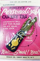 folding oldsmobile crest key in original packaging
